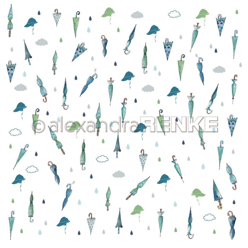 A. RENKE - Carta 'Closed Umbrellas' 10.1667