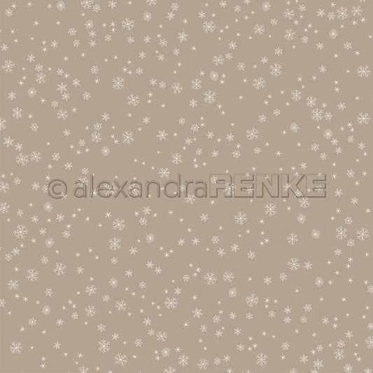 Design paper 'Fine snowflakes flurry on cream brown'- P-AR-10.3212- A.RENKE