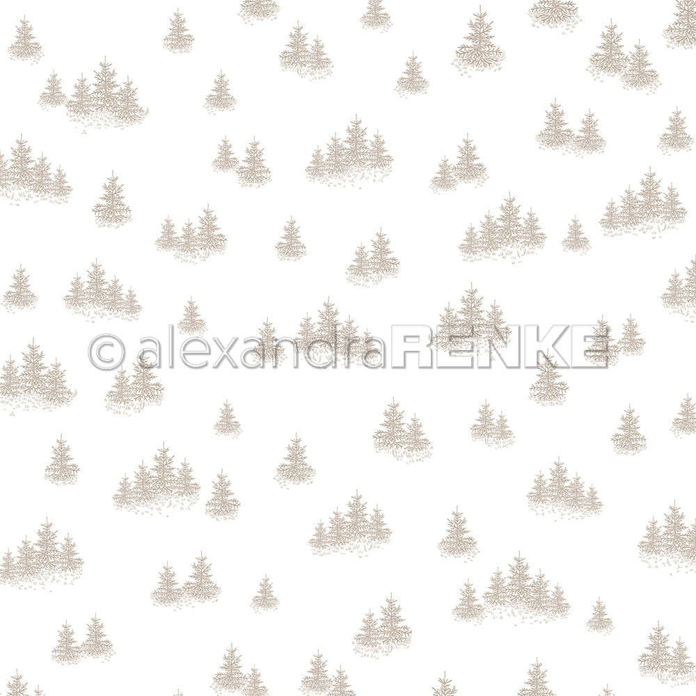 Design paper 'Fir forest variety cream brown'- P-AR-10.3215- A.RENKE