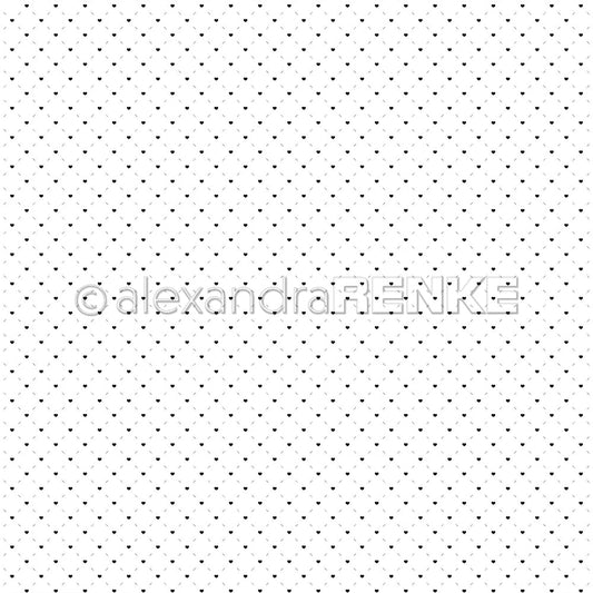 Design paper 'Heart line grid black' - P-AR-10.3350 - A.RENKE