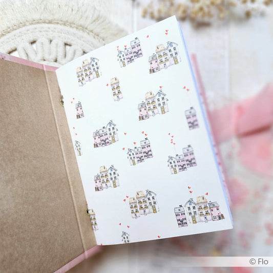 Design paper 'Delicate row of pink houses'- P-AR-10.3508- A.RENKE