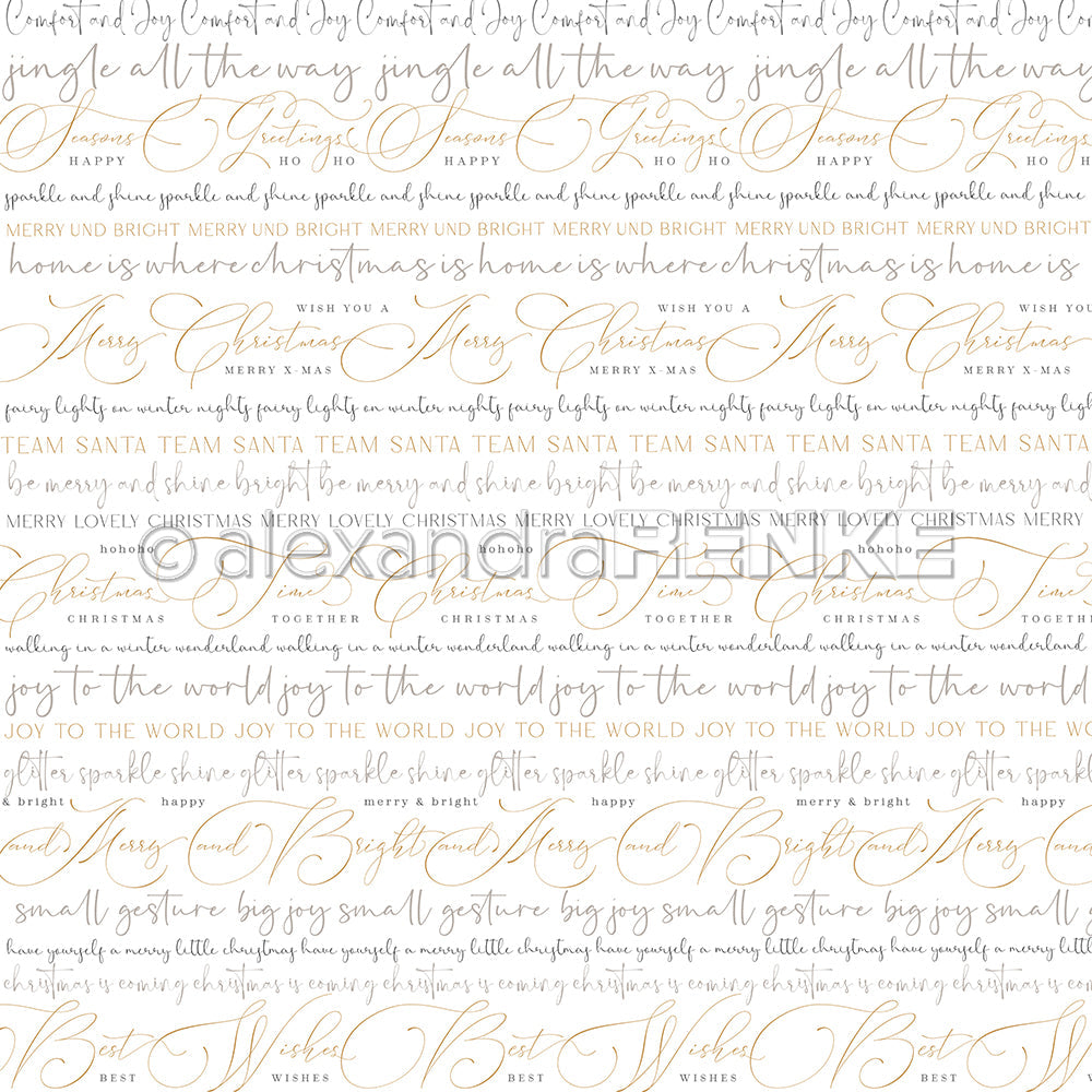 Design paper ' Mixed typo stripes Merry Christmas'- P-AR-10.3745- A.RENKE