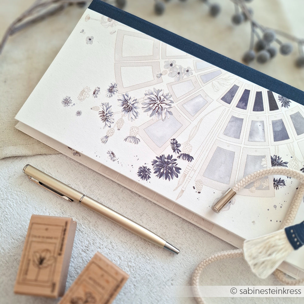 Design paper "Creative Blossoms Color Card Circle Blue" P-AR-10.3868 - A.RENKE