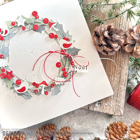 Set Fustelle 'Large ilex wreath with plugged-in leaves '- D-AR-FL0276- A.RENKE