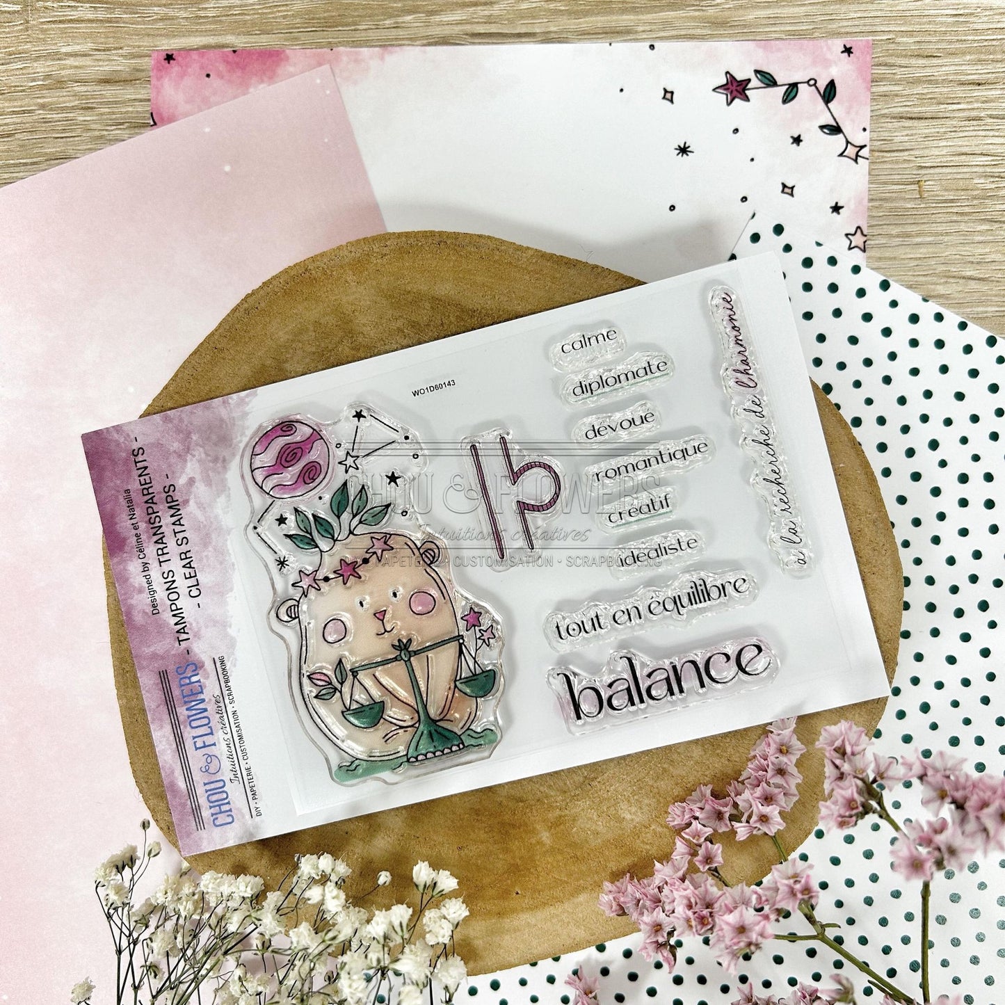 TIMBRO CLEAR - DOUDOU BALANCE - AST107 - CHOU & FLOWERS