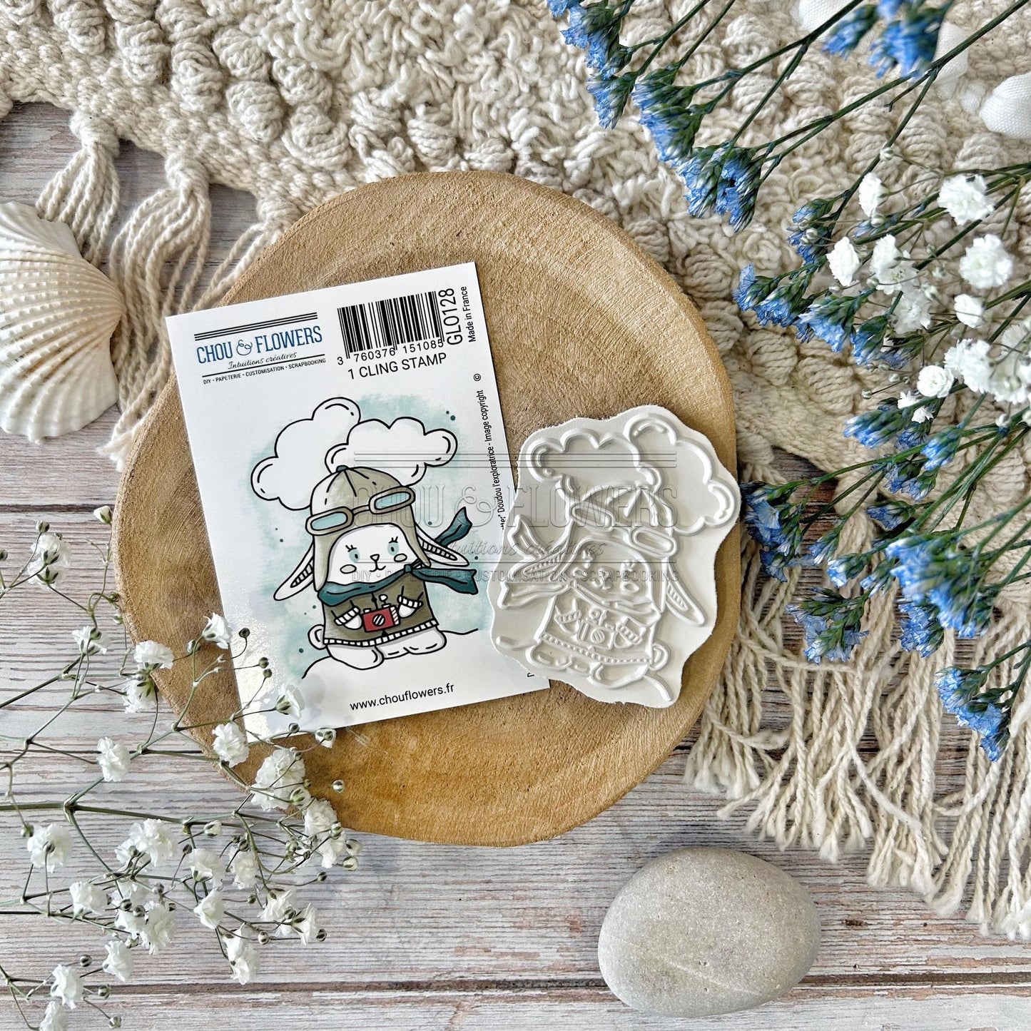 TIMBRO CLING - DOUDOU L'EXPLORATRICE - GLO128 - CHOU & FLOWERS