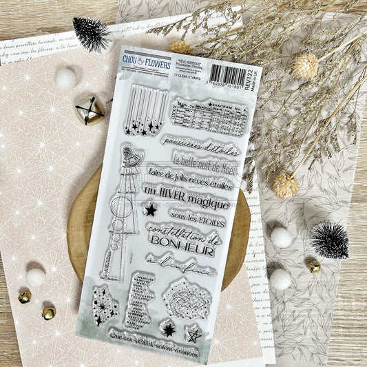 SET TIMBRI CLEAR - POUSSIERES D'ETOILES - REV122 - CHOU & FLOWERS