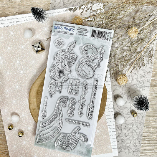 SET TIMBRI CLEAR - MYTHES ET LEGENDES - REV123 - CHOU & FLOWERS