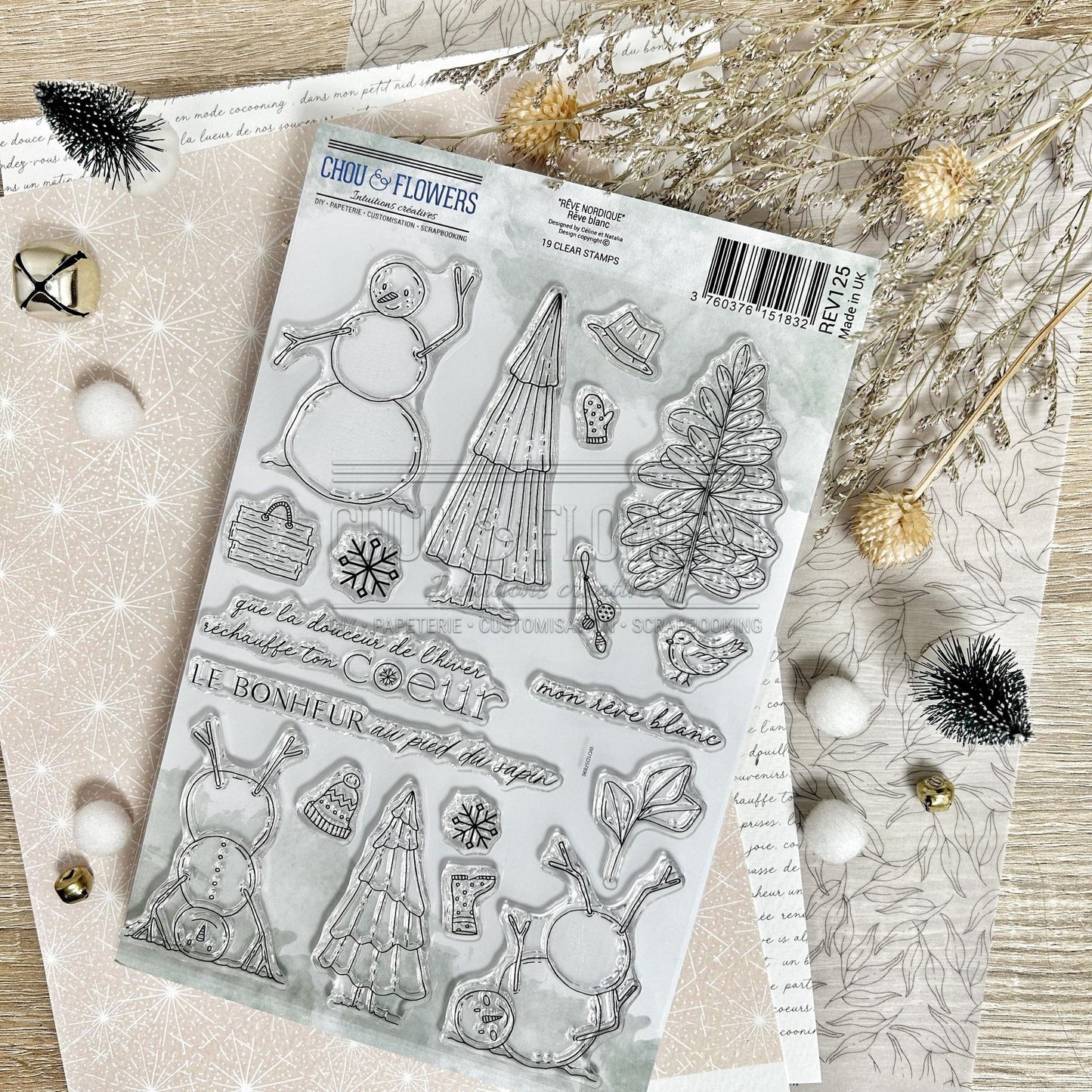 SET TIMBRI CLEAR - REVE BLANC - REV125 - CHOU & FLOWERS