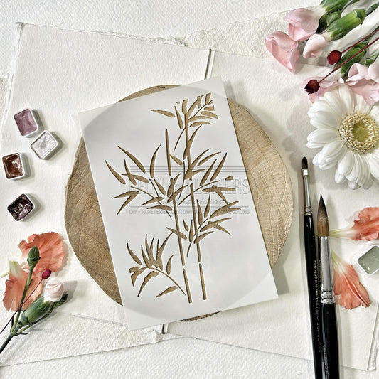 Stencil - BAMBOU -SOL102- CHOU & FLOWERS