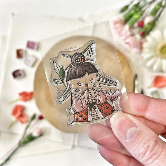 SET TIMBRI CLEAR - DOUDOU GEISHA -SOL109- CHOU & FLOWERS