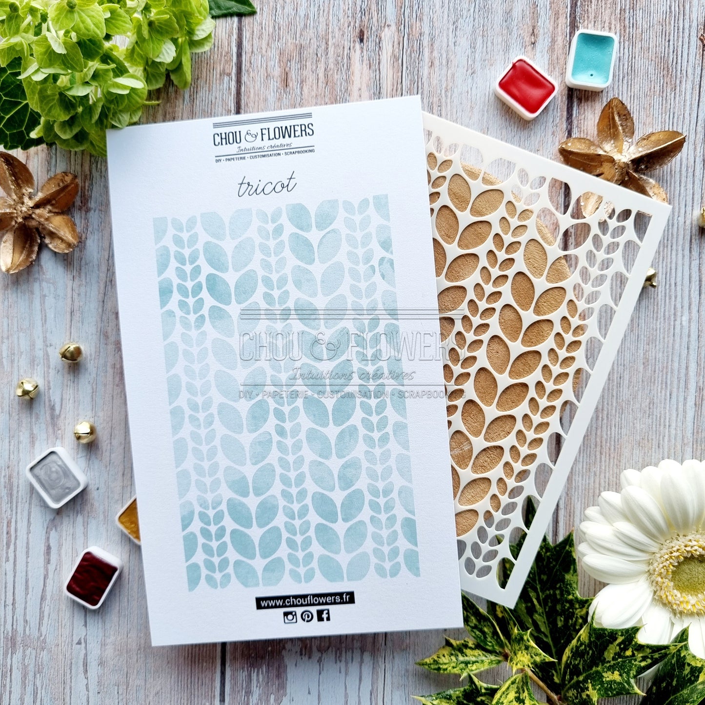 Stencil - TRICOT - AVE125 - CHOU & FLOWERS