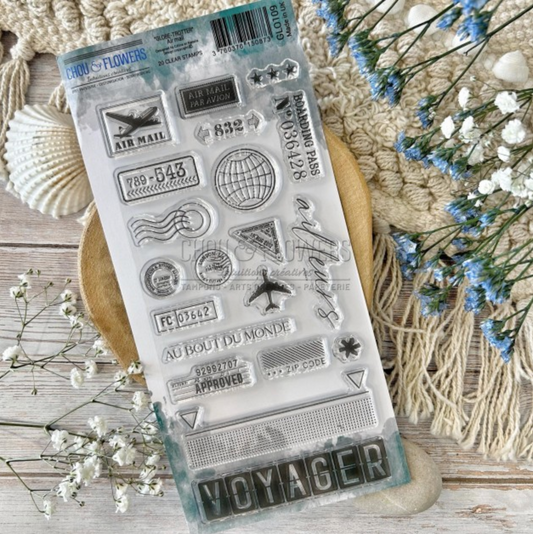 SET TIMBRI CLEAR - AIR MAIL - GLO109 - CHOU & FLOWERS