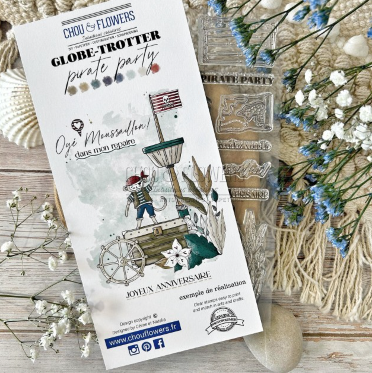 SET TIMBRI CLEAR - PIRATE PARTY - GLO111 - CHOU & FLOWERS