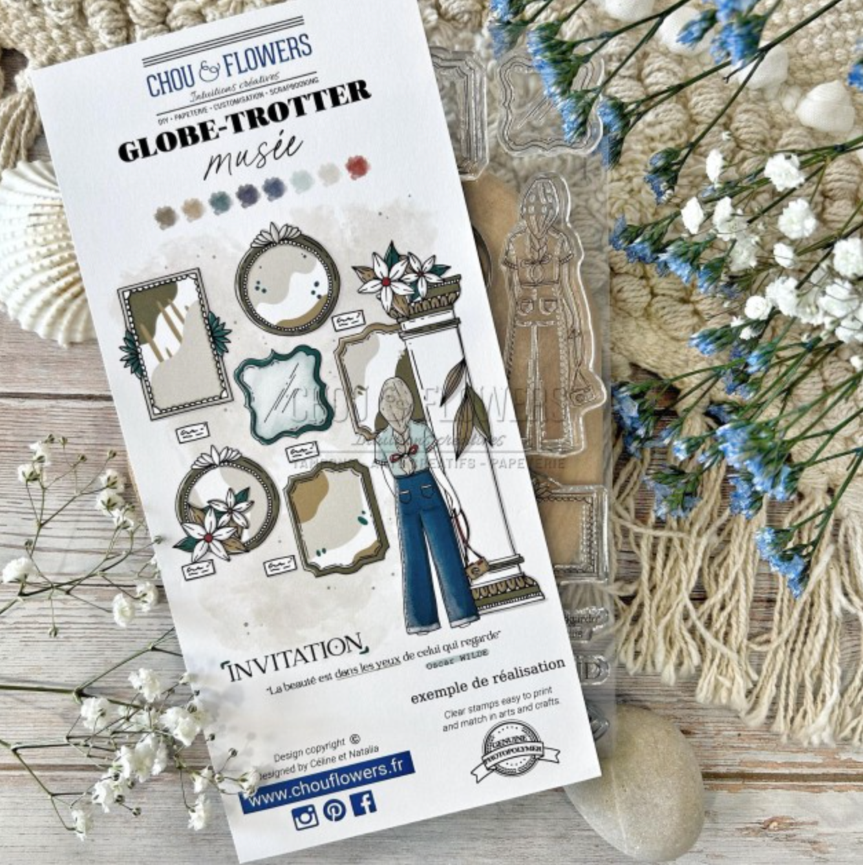 SET TIMBRI CLEAR - MUSEE - GLO112 - CHOU & FLOWERS