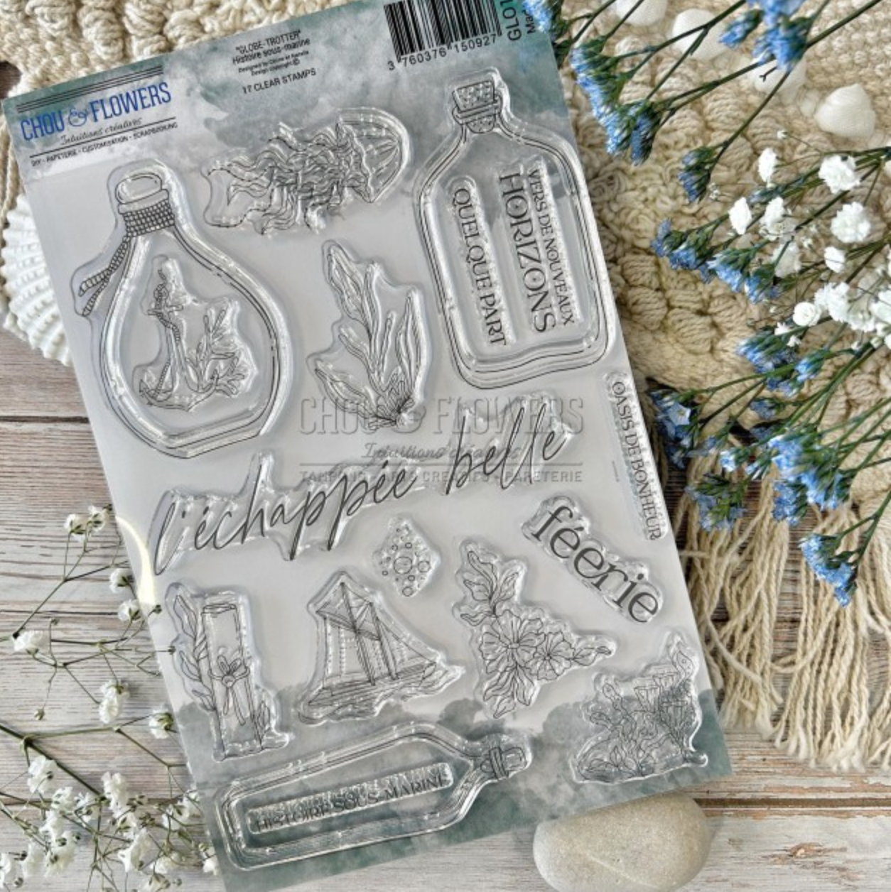 SET TIMBRI CLEAR - HISTOIRE SOUS-MARINE - GLO114 - CHOU & FLOWERS