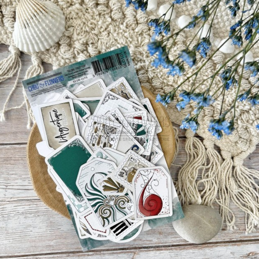 SET DIE-CUTS " LABEL" - GLO101- CHOU & FLOWERS