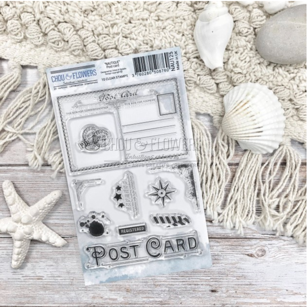 Set TIMBRI CLEAR - POSTCARD - NAU125 - CHOU & FLOWERS
