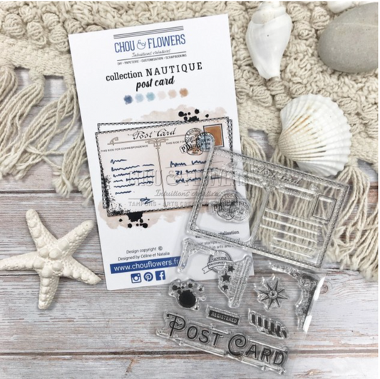 Set TIMBRI CLEAR - POSTCARD - NAU125 - CHOU & FLOWERS