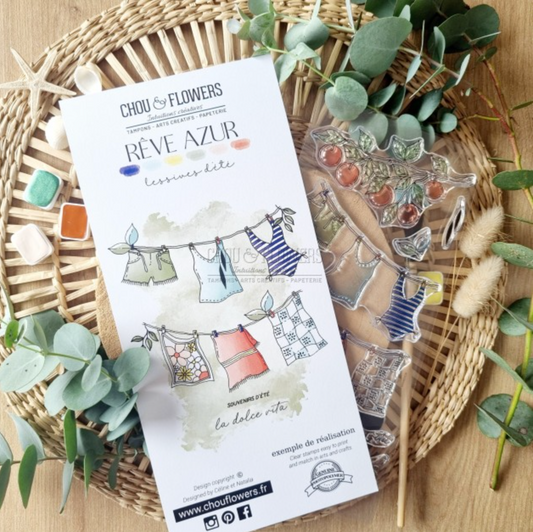 SET TIMBRI - LESSIVES D'ETE -SUD116 - CHOU & FLOWERS