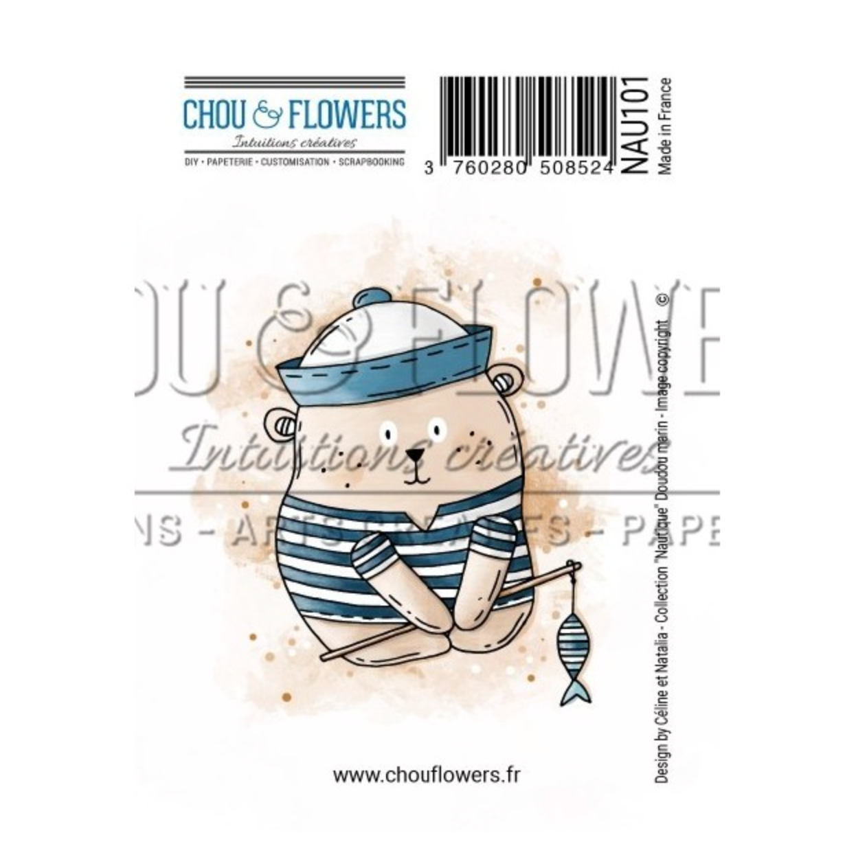 TIMBRO CLING - DOUDOU MARIN - NAU101 - CHOU & FLOWERS