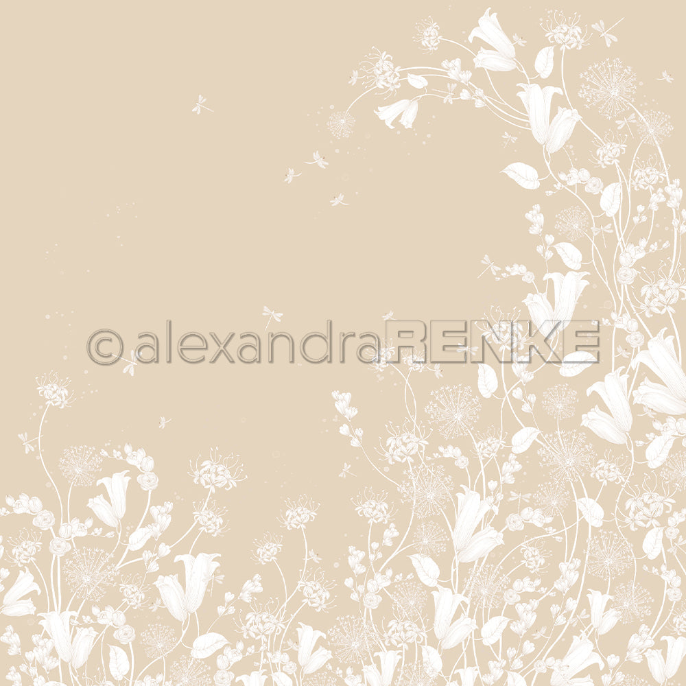 Book cover paper 'Floral Harmony on Beige' - BP-AR-0031- A.RENKE