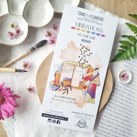 SET TIMBRI - EN TUK TUK -VIB117- CHOU & FLOWERS