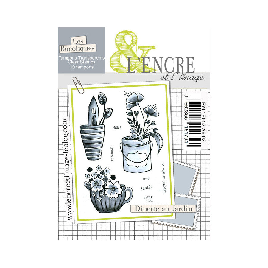 Set timbri Clear - Dinette au Jardin - EI-52-A6-02 - L'Encre et l'Image