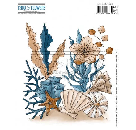 TIMBRO CLING - Fleurs sous-marine - NAU112 - CHOU & FLOWERS