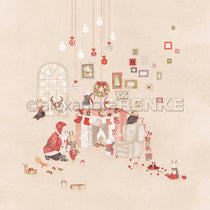 Design Paper 'Weihnachtsmäuse am Kamin' A. RENKE