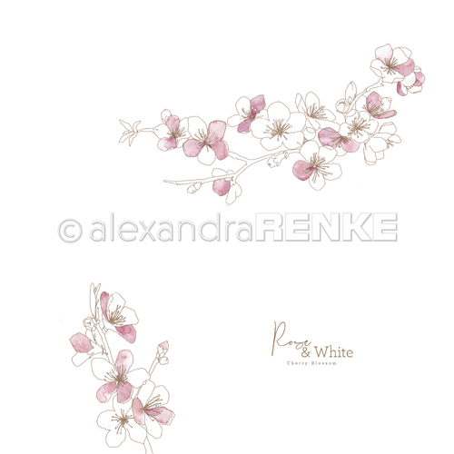 A. RENKE - Carta 'Rose & White cherry blossoms' 10.1165