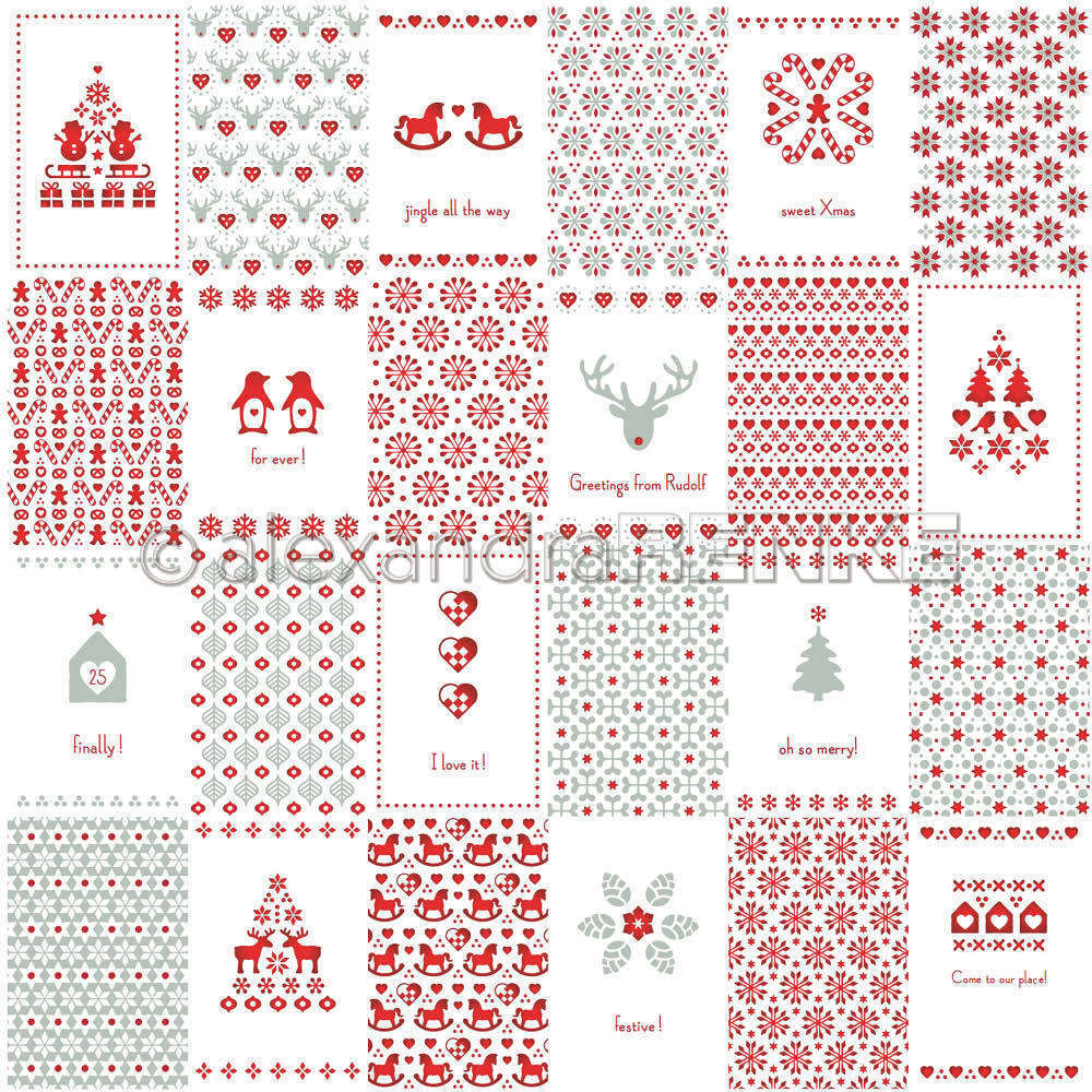 A. RENKE - Card 'Card-bow Xmas-pattern int.' 10.1033X