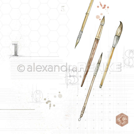 Design paper 'Brushes with pattern ' - P AR 10.873 - A.RENKE