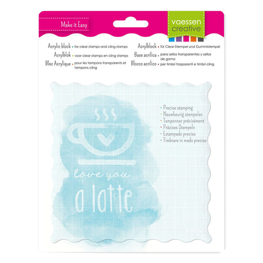 Blocco Acrilico per Timbri 16x16x1cm - VAESSEN CREATIVE