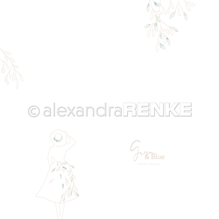 A. RENKE - Carta 'Green & Blue Woman' 10.1163