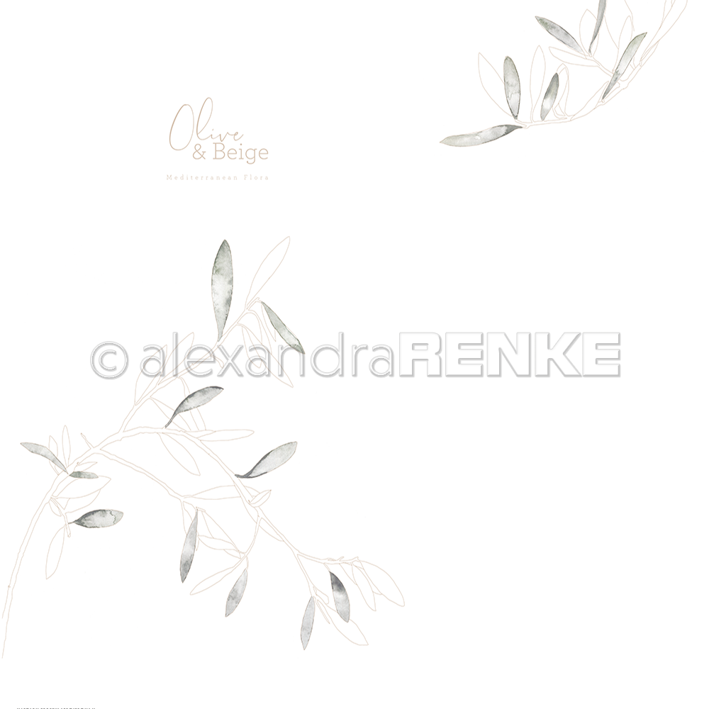A. RENKE - Paper 'Olive &amp; Beige olive branches' 10.1164