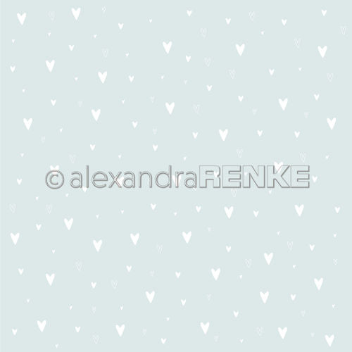 A. RENKE - Carta 'Baby White hearts on light blue