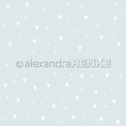 A. RENKE - Paper 'Baby White hearts on light blue' 10.1649