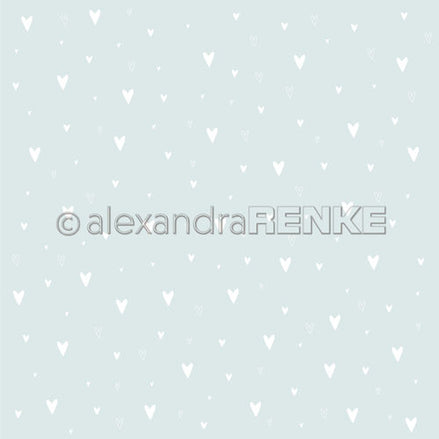A. RENKE - Paper 'Baby White hearts on light blue' 10.1649