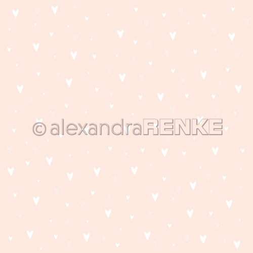 A. RENKE - Paper 'Baby White hearts on pink' 10.1650