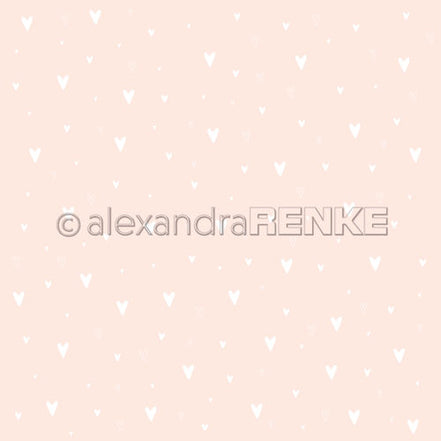 A. RENKE - Paper 'Baby White hearts on pink' 10.1650