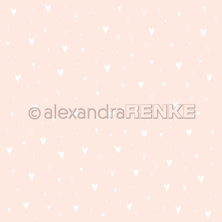 A. RENKE - Paper 'Baby White hearts on pink' 10.1650