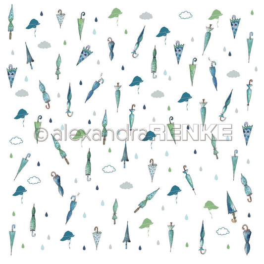 A. RENKE - Carta 'Closed Umbrellas' 10.1667