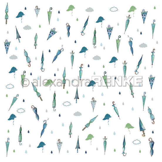 A. RENKE - Carta 'Closed Umbrellas' 10.1667