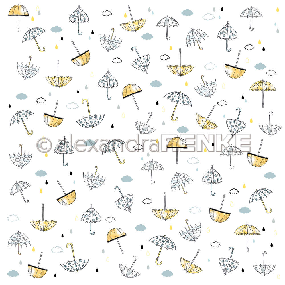 A. RENKE - 'Blue Umbrellas' card 10.1668