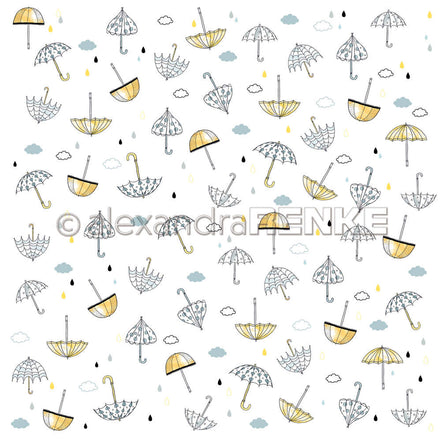 A. RENKE - 'Blue Umbrellas' card 10.1668