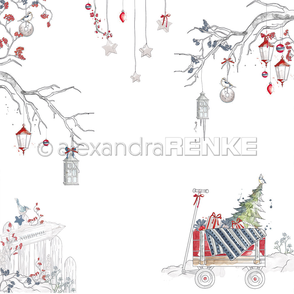 A.RENKE - Carta  "Floral christmas way to the north pole"- 10.2035