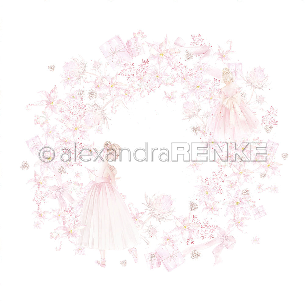 Design paper 'Ballerinas In Christmas Wreath' - P-AR-10.2805 - A.RENKE
