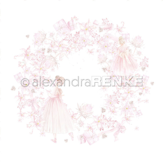 Design paper 'Ballerinas In Christmas Wreath'- P-AR-10.2805 - A.RENKE