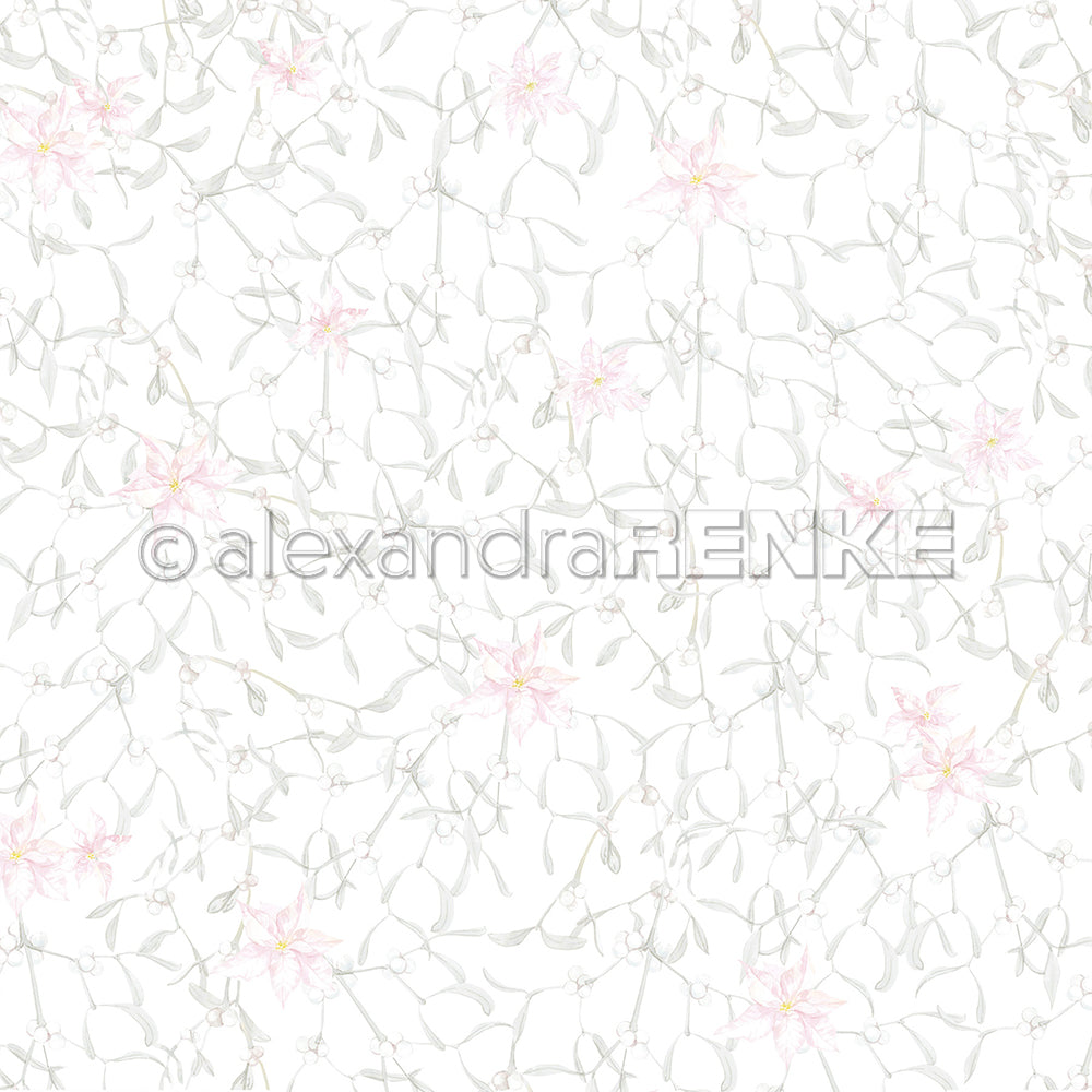 Design paper 'Mistletoes & Poinsettia'- P-AR-10.2818 - A.RENKE